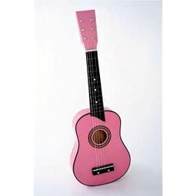 Crescent 25 Pink Kids Toy Acoustic Guitar with Gig Bag and Accessories by Guitars