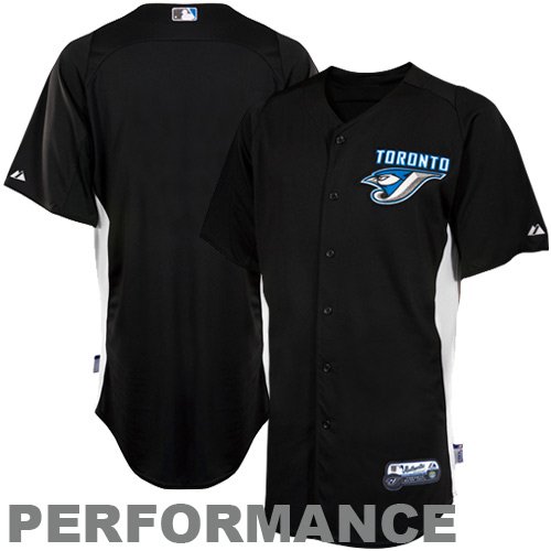 Majestic Toronto Blue Jays Batting Practice Performance Jersey - Black (Large)