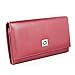 RFID Wallet Ladies Clutch - RFID Protective Ladies Wallet - RFID Secure Wallets Stop Electronic Pickpocketing (Red)