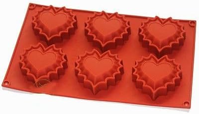 Lovely Mold :New HOT Silicone Ripple Hearts Chocolate Cake Soap Mold Moulds 30cm X 17cm