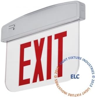 LFI Lights - Red LED Edge Lit Exit Light - Surface Mount Battery Backup - ELSMP2R