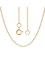 14K Solid Yellow Gold Rope Chain 18 Inches Long Width 0.50mm Made In Usa