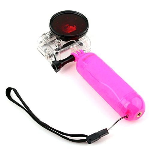 Ace3C 3D Bobber Handle Floating Hand Grip with Wrist Strap for GoPro Hero 4/ 3+/ 3/ 2/ Hero, Sony Action Cam & Waterproof Camera. Utimate Quality Floating Grip In The Market That Floats Your Device Like a Pro! (Bright Pink)