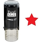 Round Teacher Stamp - SOLID STAR - RED INK