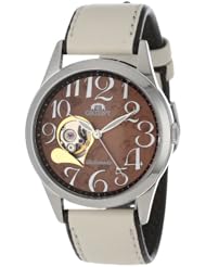 Orient Womens CDB01003T 50m Semi Skeleton with 21 Jewels See through Caseback Leather Khaki Watch