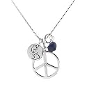 SilverEco Sterling Silver Peace On Earth Charm Necklace 16in