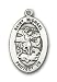 Sterling Silver St. Michael the Archangel Pendant with Sterling Silver Lite Curb Chain 18 inch