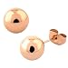 5mm - Inox 316L Stainless Steel Rose Gold Tone Ball Stud Earrings
