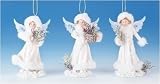 Set of 12 Acrylic Decor Winter White Angel Christmas Ornaments