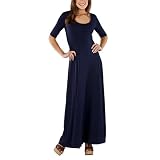 Mossimo® Black: Elbow Length Sleeve Maxi Dress - Deep Navy 