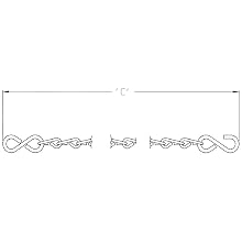 Dixon CH-B-12 Brass Cam and Groove Hose Fitting, Jack Chain with S-Hook, 12" Length