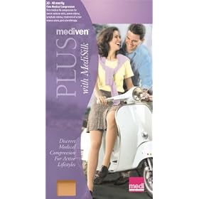 Mediven Plus, Thigh-High With Attachment, 30-40mmHg, Right Leg, Petite, Open Toe, Compression Stocking, Beige