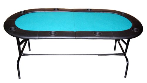 8 Players Texas Hold'em 2 Folds Poker Table w/ Folding Legs (Green Felt)