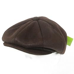 New Faux Leather Newsboy Gatsby Driver Cap Hat * Brown * Small / Medium