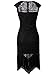 Vijiv Vintage 1920s Inspired Embellished Beaded Lace Cocktail Flapper Dress