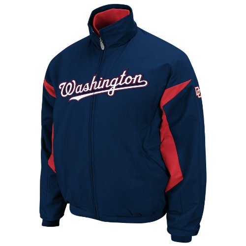 MLB Washington Nationals Premier Lightweight Fullzip Thermabase Jacket, Pro Sclt/Pro Navy Nationals Hm, X-Large