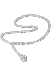 SilberDream anklet Zirkonia heart 925 Sterling Silver 9.8 inch SDF005