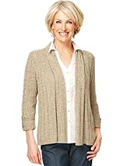 Classic Collection Open Front Tape Knit Cardigan