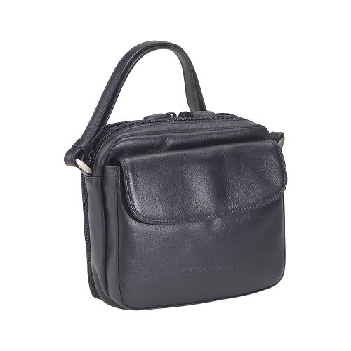 Derek Alexander Leather Top Zip with Rear Zip Organizer - Navy