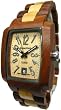 Tense Sandalwood & Maple Two Tone Rectangular Mens Watch J8102SM