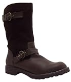 Rocket Dog Womens Crayongs Tribal Brown Suede Biker Style Buckle Boots