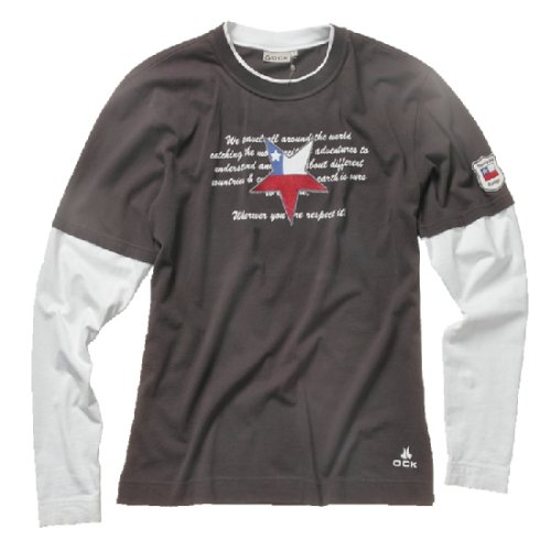 O.C.K. Langarmshirt Männer, anthrazit/weiß