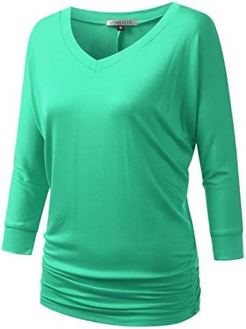 URBANCLEO PLUS Size Womens Dolman Top 3/4 Sleeves V-Neck Tee MINT XLARGE