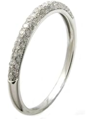 10K White Gold 0.29 ct. TDW Micro-Pave Domed Diamond Band Ring (H-I, I2)