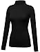 FPT Womens Stretchy Slim Fit Ribbed Long Sleeve Turtleneck