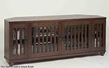 IMAGE OF Corner Plasma TV Stand Cabinet with Slat Doors in Black Finish
