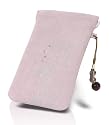 Vivanco MP UNIMIC Microfaser Universal Tasche (Rosen-Motivdruck, 4 Strass-Steinen, 3 Perlen) f&uuml;r MP3-Player rosa