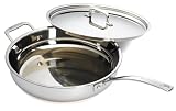 Gourmet Standard 12 Inch Copper Bottom Saute Pan with Lid - CB11522