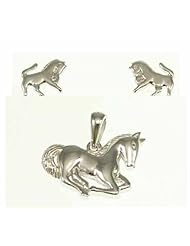 kala-isjewels- Ladies - Silver Sterling "" Horses ""Pendant ( 0,70"" ) , Earrings