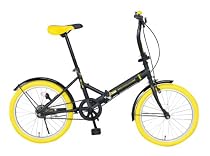 モービック 20インチ折り畳み自転車 カラータイヤ ブラックイエロー BK/YE