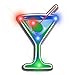 Light Up Martini Flashing Blinking LED Body Light Lapel Pins (25-Pack)