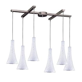Tromba - 6 Light Kitchen Island Pendant Track Lighting Fixture - Brushed Nickel - White -...
