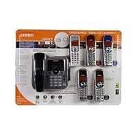 Uniden DECT 1588-5PT - Cordless phone w/ corded handset, answering system and call waiting caller ID - DECT 6.0 + 5 additional handset(s)