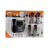 Uniden DECT 1588-5PT – Cordless phone w/ corded handset, answering system & call waiting caller ID – DECT 6.0 + 5 additional handset(s)