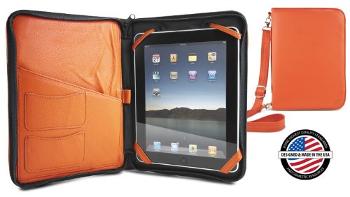 41ksXITZEWL NewerTech iFolio   Premium Orange Leather Case Holder/Folio for iPad/iPad 2