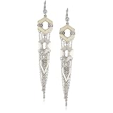 Belle Noel Palladium-Plated Hexagon Chain Earr