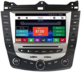 8 Inches Digital HD Touchscreen DVD GPS Navigation Multifunction System For 2003 2004 2005 2006 2007 Honda Accord Single Zone AC with iPod BT SWC Rear Camra Input. (Factory Style,Free Map card)