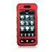 Sprint Samsung Instinct Sph-m800 Red Hard Plastic Snap-on Protective Rubberized Faceplate Carrying Case Cover with Removable Belt Clip