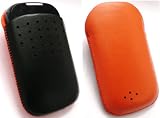 EMARTBUY ORANGE MIAMI POCKET POUCH CASE COVER ORANGE/BLACK