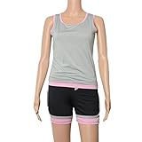 Great Value Yoga Clothing Summer Yoga Clothing Suits Size L Black & Gray