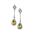 14K White Gold Citrine and Diamond Earrings