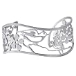 Nurturing Birds Blossom Tree Stencil Stainless Steel Cuff Bracelet