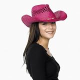 Ladies / Teens Pink Woven Straw Western Hat 41ksia0NAFL. SL160 Ladies / Teens Pink Woven Straw Western Hat