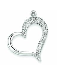 1.1 Carat 14K White Gold Diamond Heart Pendant