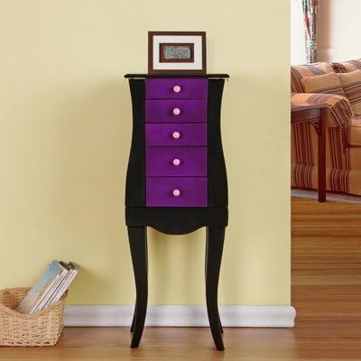 CTE SW1119-PUR Veronica 4 Drawer Jewelry Armoire - Purple