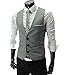 Zicac Men's Top Designed Casual Slim Fit Skinny Dress Vest Waistcoat (S,Gray)